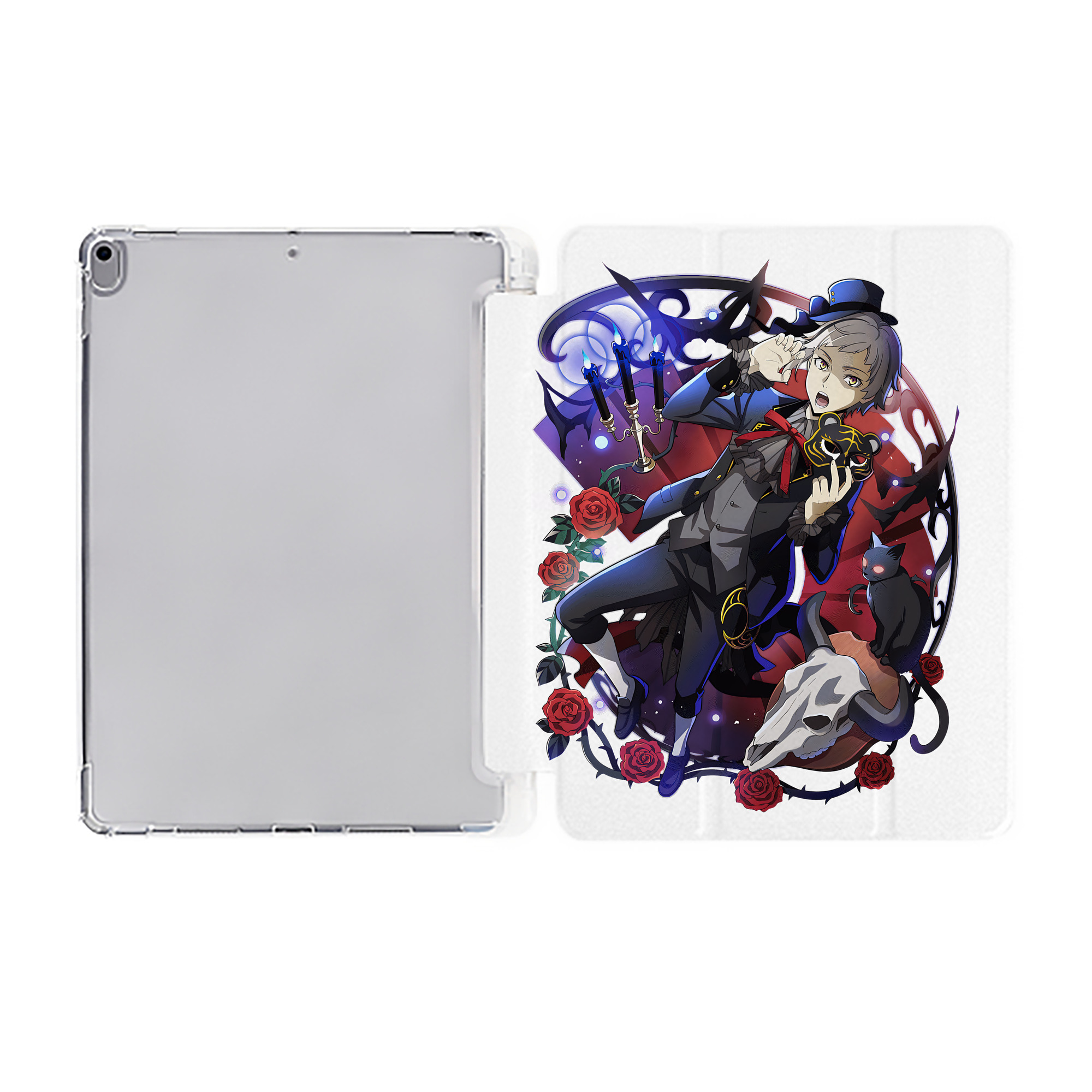 （画像用） 文豪ストレイドッグス Bungo Stray Dogs IPad ケース ペン収納付き 三つ折りスタンド PUレザー×シリコン 対応機種9.5/10.5/10.9インチ